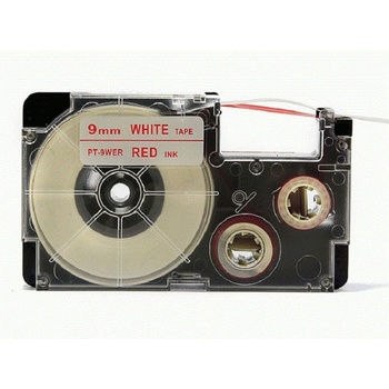 Pro Casio Съвместима лента с Casio XR-9WER 9mm x 8m червен печат / бял фон (XR9WER)