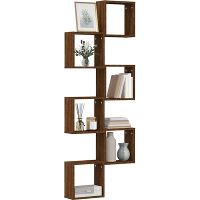 vidaXL Стенни кубични рафтове 6 бр. , кафяв дъб 30x15x30 cm (815887)