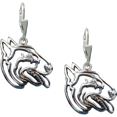 Strieborne Tlapky Bulteriér II strieborné náušnice 305