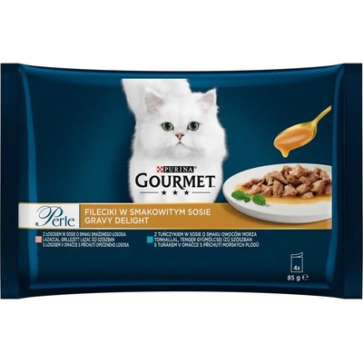 Gourmet Perle Gravy Delight vrecká losos tuniak v omáčke 48 x 85 g