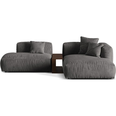 Micadoni Сив кадифен модулен ъглов диван (десен ъгъл) Martina - Micadoni (MIC_SET1R_120_F1_MARTINA6)