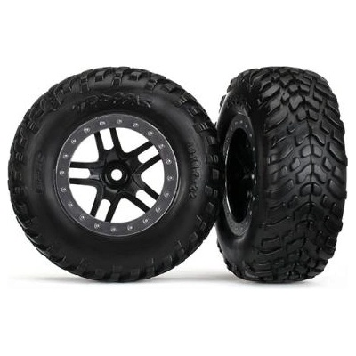 Traxxas колело 2.2/3.0", джанта SCT Split-Spoke черно-сатенено, гуми SCT (2)