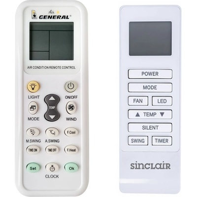 General SINCLAIR ASM-12PI - съвместимо дистанционно управление на марката General (ASM-12PI)