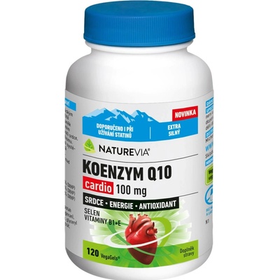 NatureVia Koenzym Q10 Cardio kapsle pro normální funkci srdce a cév 120 kapslí