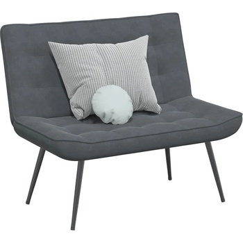 vidaXL Пейка, тъмносива, 110x74x84 см, кадифе (4012338)