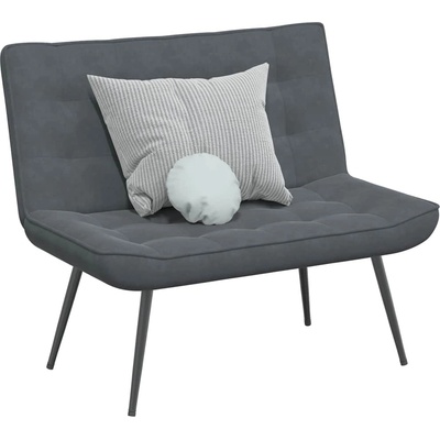 vidaXL Пейка, тъмносива, 110x74x84 см, кадифе (4012338)