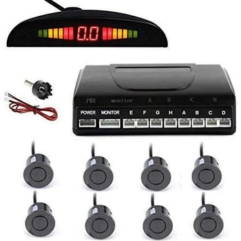 Foxgood Парктроник с led дисплей 8 датчика - Сив / Черен (1044)