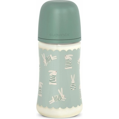 Suavinex Kojenecká láhev Wonderland fyziol průtok M zelený králík 270 ml