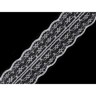 Silonová krajka / vsadka šíře 42 mm, velké, bílá – Zboží Dáma
