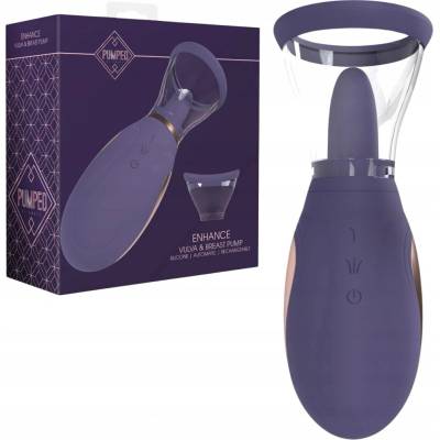 Shots Pumped Enhance Rechargeable Vulva & Breast Pump Purple