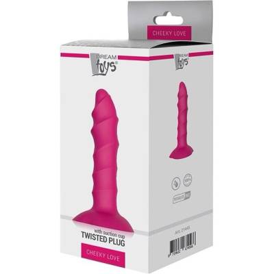 Dream toys Twisted Plug Dildo klasyczne z przyssawką Różowy