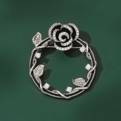 Éternelle brož se zirkony Leandra B2418-XC03626D Stříbrná