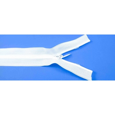 Nedeliteľný skrytý zips (3mm) rôzne farby - dĺžka 18 cm - 60 cm 35 cm Biela