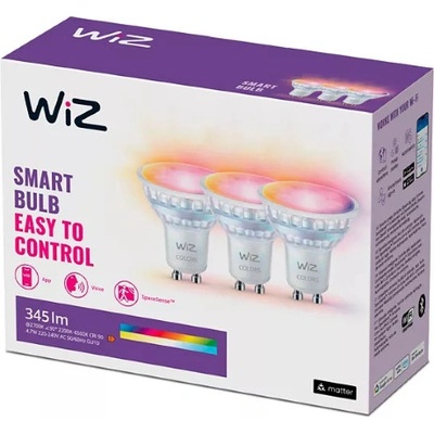 Philips Wiz Colors 8720169076662 LED žiarovka GU10 PAR16 4,7W/345lm 2200-6500K+RGB 3-set
