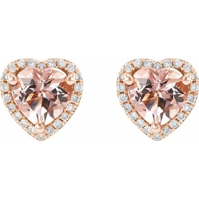 Eppi Zlaté náušnice s morganitmi a diamantmi Placy E33707