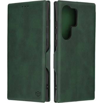 Techsuit Кожен Калъф за SAMSUNG S24 Ultra, TECHSUIT Safe Book Case, Зелен (5949419077942)