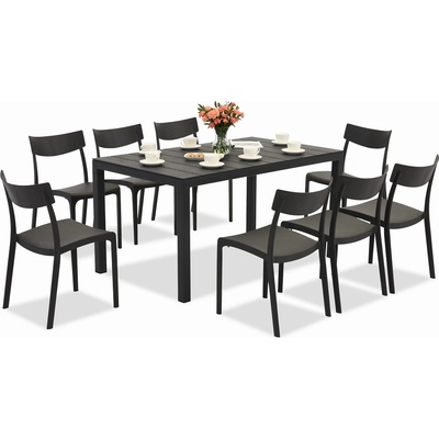 BICA Комплект градински мебели King/Provence в цвят антрацит за 8 души Bica (BC440ANT-8xBC308ANT)