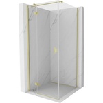 Mexen Mist-H T лява отваряема душ кабина 75 x 75 см, прозрачна, матово злато (8A5T-075-075-55-00-L)