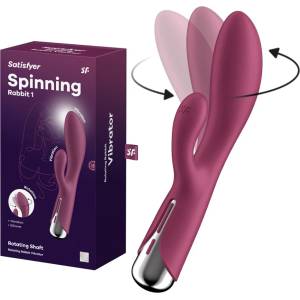  Заек вибратор с функция въртене, 20см. - Spinning Rabbit 1 Red (SATISFY443)