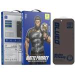 Blueo Затъмняващ-Матов Стъклен Протектор за iPhone 14 Pro Max, Blueo Privacy & Matte Glass, Черен (6934663723485)