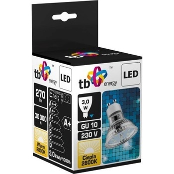 TB Energy LED žárovka GU10 230V 3W 270L teplá bílá