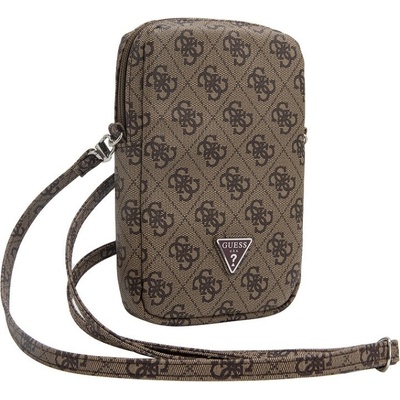 Guess PU 4G Triangle Logo Wallet Phone Bag Zipper hnědé