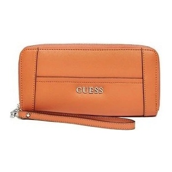 Guess Elegantní peňaženka Delaney Large Zip Around oranžová