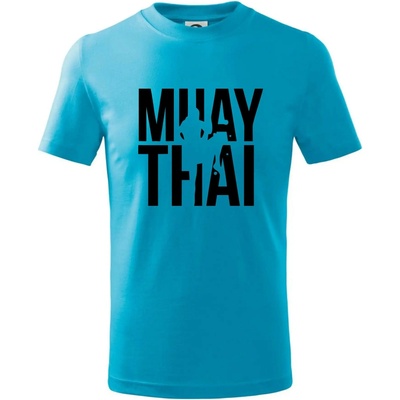 Nápis Muay Thai tričko detské svetlý tyrkys