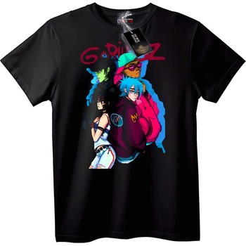 NOONEBRAND Тениска Gorillaz Аниме - XS, Black