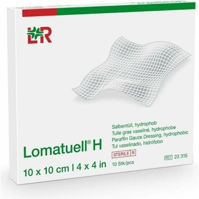 Lomatuell H Tyl mastný sterilní 10 x 10 cm 10 ks