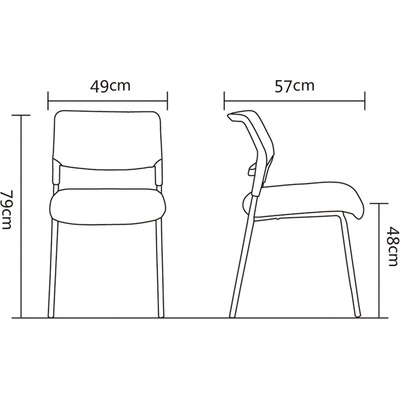 RFG Посетителски стол RFG Evo 4L M, текстил, метална основа, до 120 kg, син, 5 (4010100290)