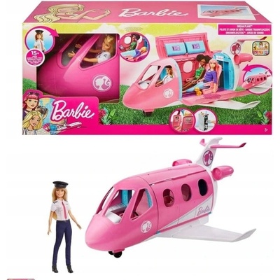 Barbie Súprava lietadla Dreamplane s ružovým lietadlom a bábikou pilotky