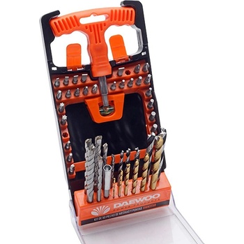 Daewoo Комплект свредла и битове, 50 части, с Т-образна отвертка и магнитен държач, daewoo dwkit50 (dwkit50)
