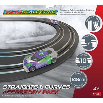 Scalextric Rozšírenie trate MICRO G8045 Track Extension Pack Straights & Curves
