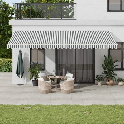 vidaXL Automatická zatahovací markýza s LED antracit a bílá 600x300 cm