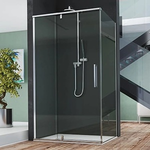 Megius LOTUS A1B + FB Душ кабина 180×75 см с отваряема врата, четкан инокс (LOTA1B180756F)