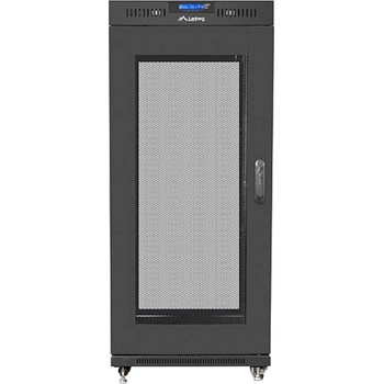 Lanberg rack cabinet 19" free-standing 27U / 600x800 self-assembly flat pack with mesh door LCD, black (FF01-6827-23BL)