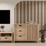 Forte Комод twelve с чекмеджета и плъзгаща се врата 120 см, дъб Рива (jtnk221r-d129)