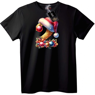 NOONEBRAND Тениска Коледен Номер 2 - 3XL, Black