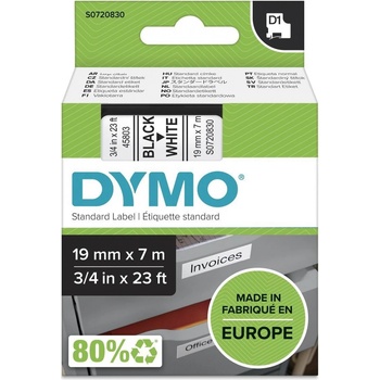 DYMO páska D1 19mm x 7m, černá na bílé, 45803, S0720830