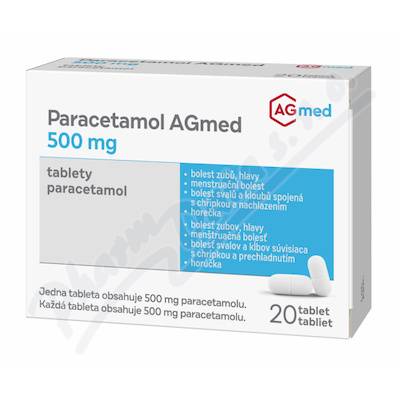 Paracetamol AGmed 500 mg tbl 20x500 mg