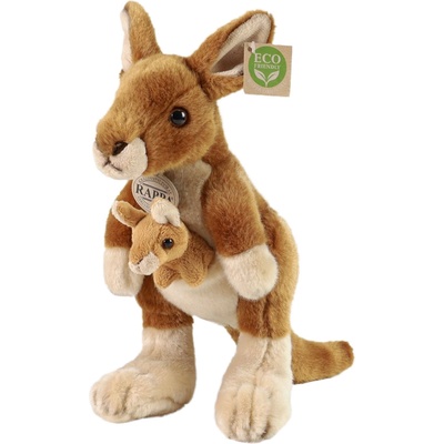 Rappa Плюшена играчка Rappa Еко приятели - Кенгуру с бебе, стоящо, 27 cm (960534)