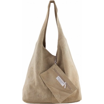 Kabelka Sylva shopper kožená béžová