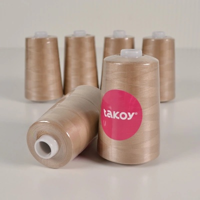 Takoy Overlock / coverlock polyesterová niť TKY 5000 farba tmavá béžová