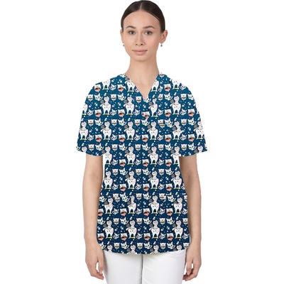 Martexd Цветна Медицинска Туника на Зъби (m-074gx-bt)