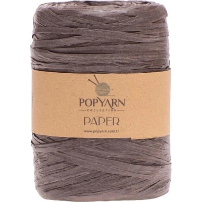 POPYARN Papírová příze Paper B501 - hnědá, 250g 360m