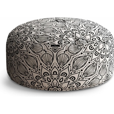 Sablio Taburet Circle Bílé mehendi: 40x50 cm