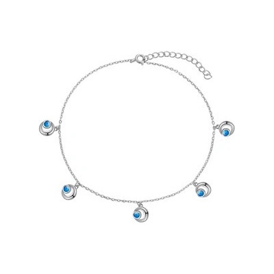 Nubis® Stříbrný náramek na nohu s opálem NB-6037 – Sleviste.cz