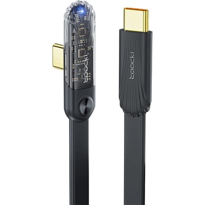 Toocki Ъглов кабел Toocki, USB-C към USB-C, 1m, 100W, черен (TQ-X32)