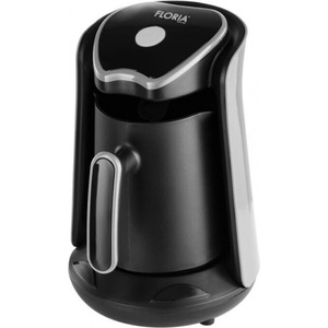 Floria Електрическо джезве Floria ZLN1122, 600W, 500 мл, 65-100°C, Турско кафе/чай, Сензор против преливане, Капково филтриране, Черен (ZLN1122)